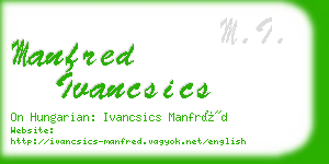 manfred ivancsics business card